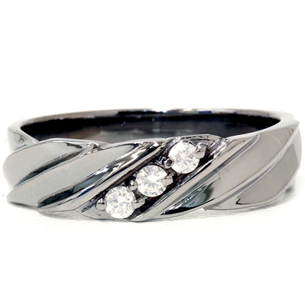 Diamond Ring 14K Black Gold