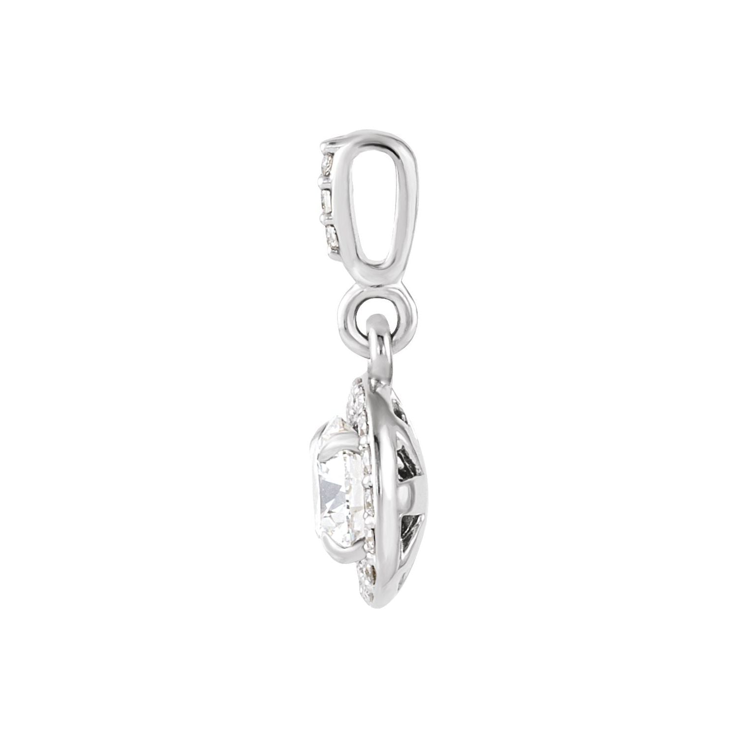 14k Gold 3/8ct Lab-grown Diamond Halo-style Pendant