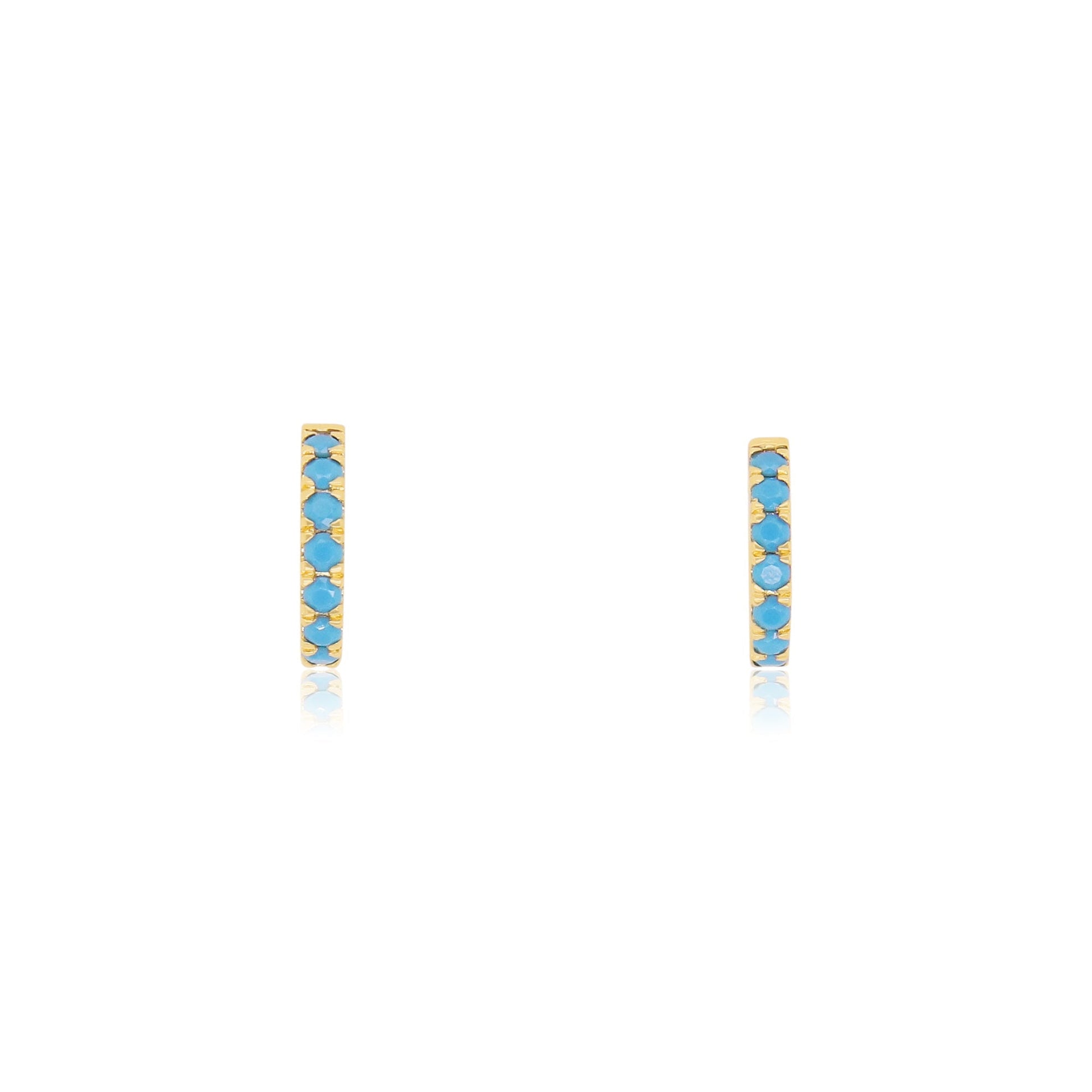 Turquoise Huggie Hoop Earrings