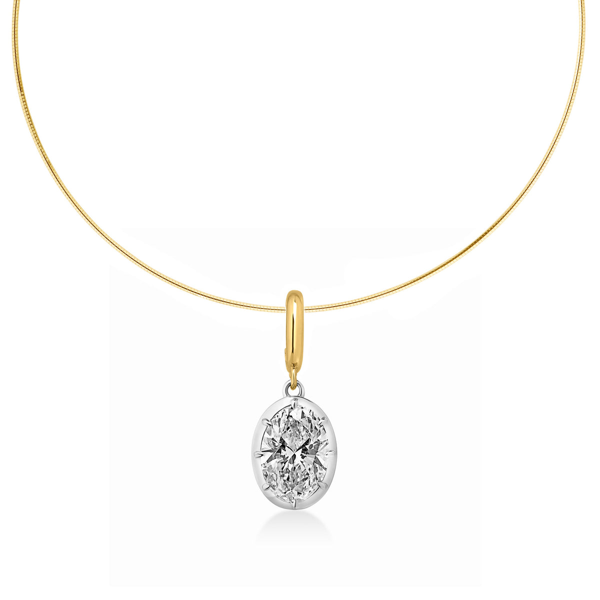Georgian Oval Lab Diamond Omega Necklace