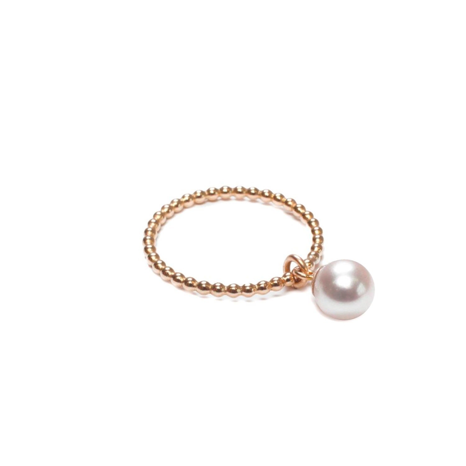 Gold Orb Ring White Pearl