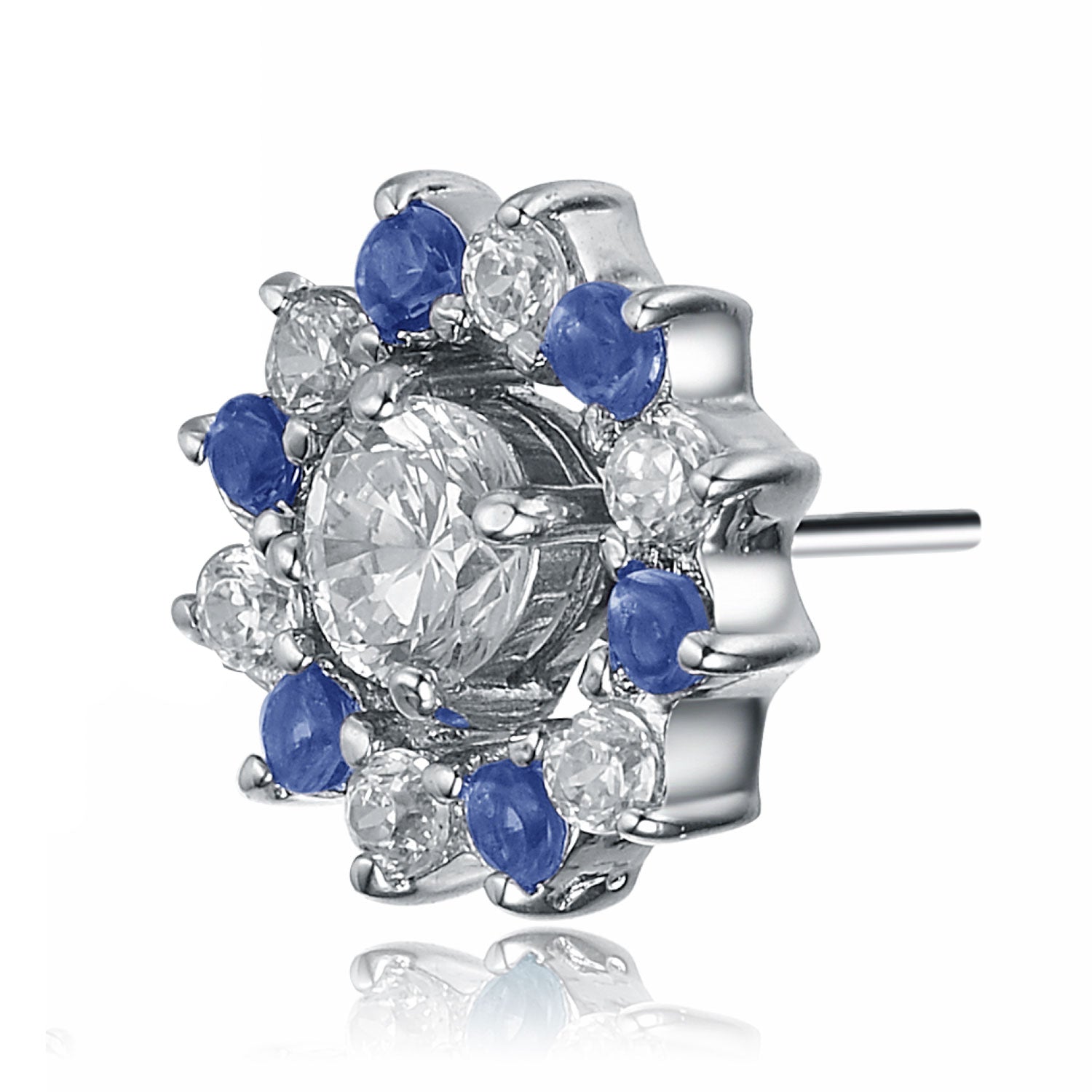 Sterling Silver Clear or gold plated Cubic Zirconia Wreath Earrings