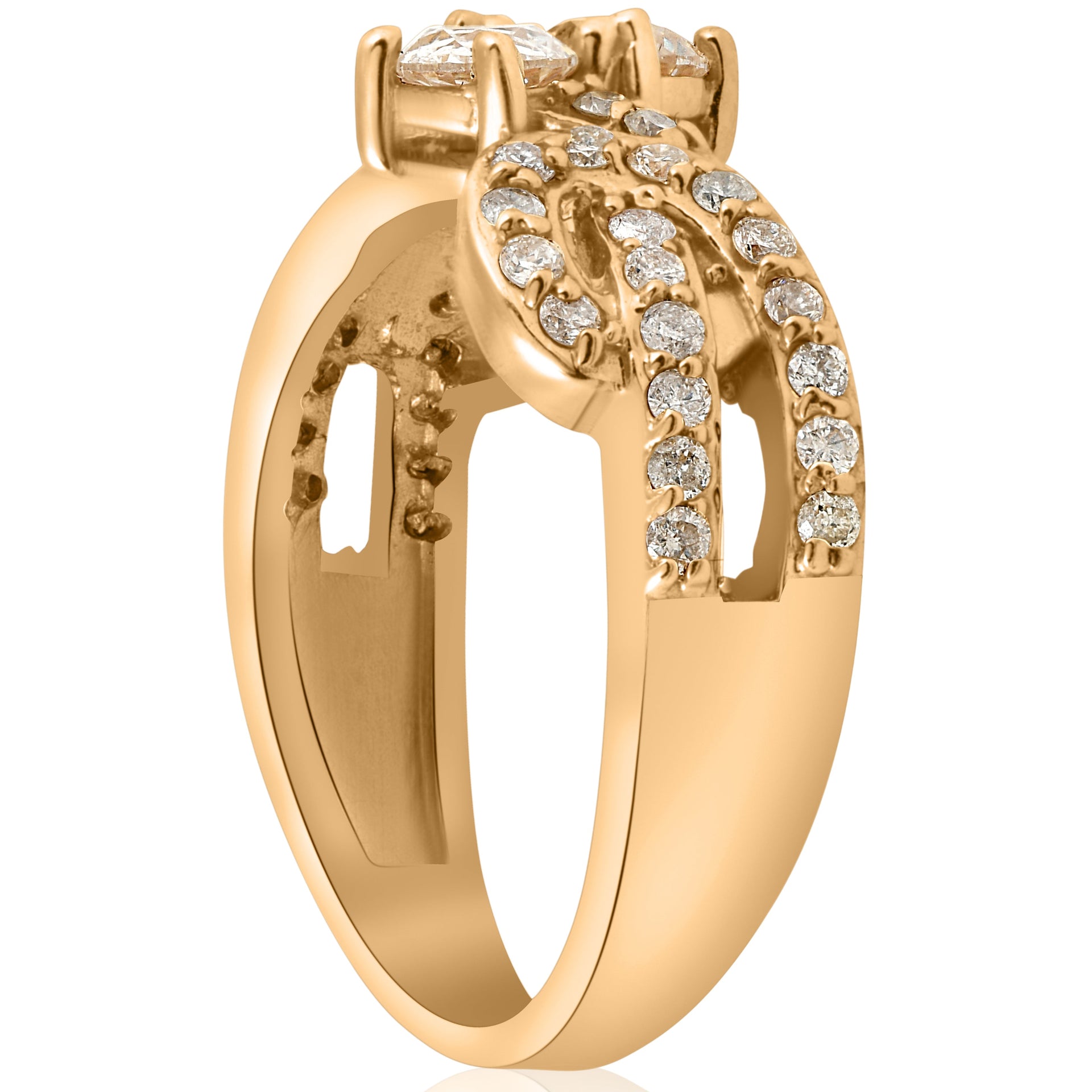 1 cttw Diamond Two Stone Forever Us Engagement Ring 14k Yellow Gold