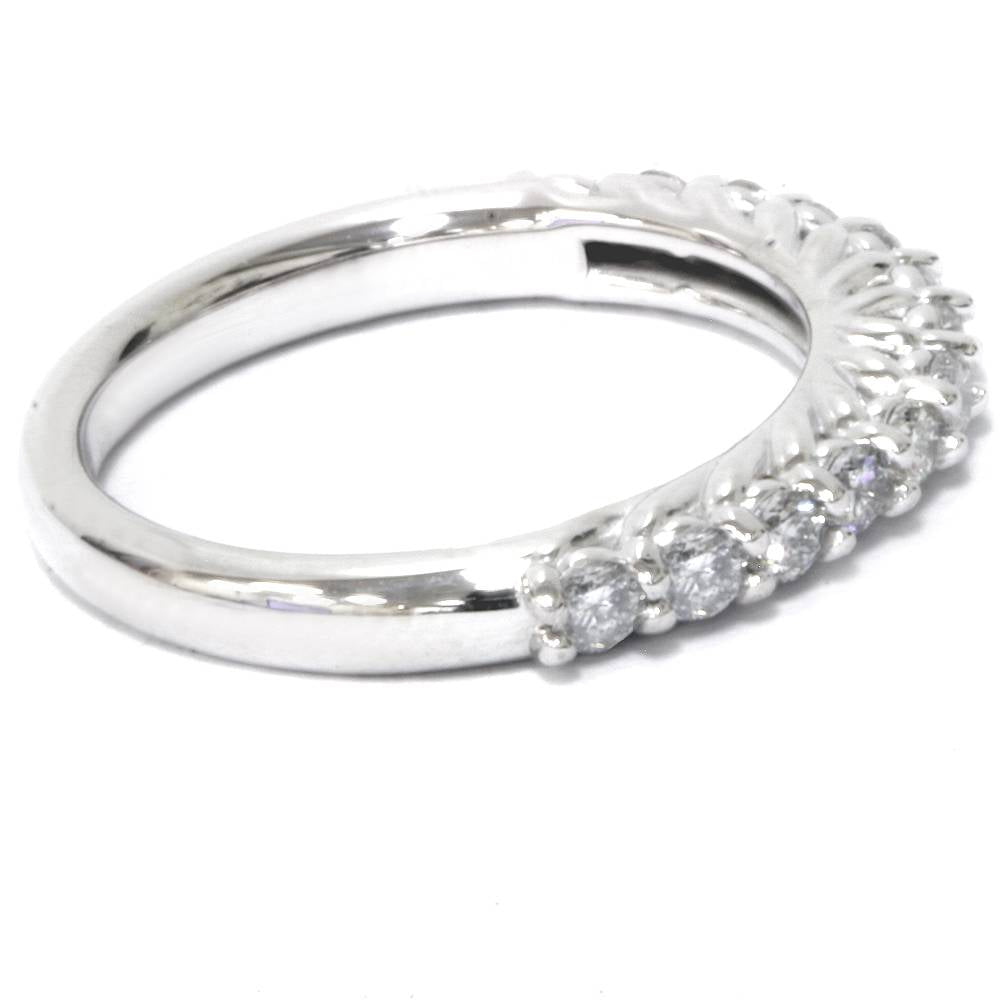 5/8 ct Diamond Wedding U Prong Trellis Stackable Wedding Ring 10K white Gold