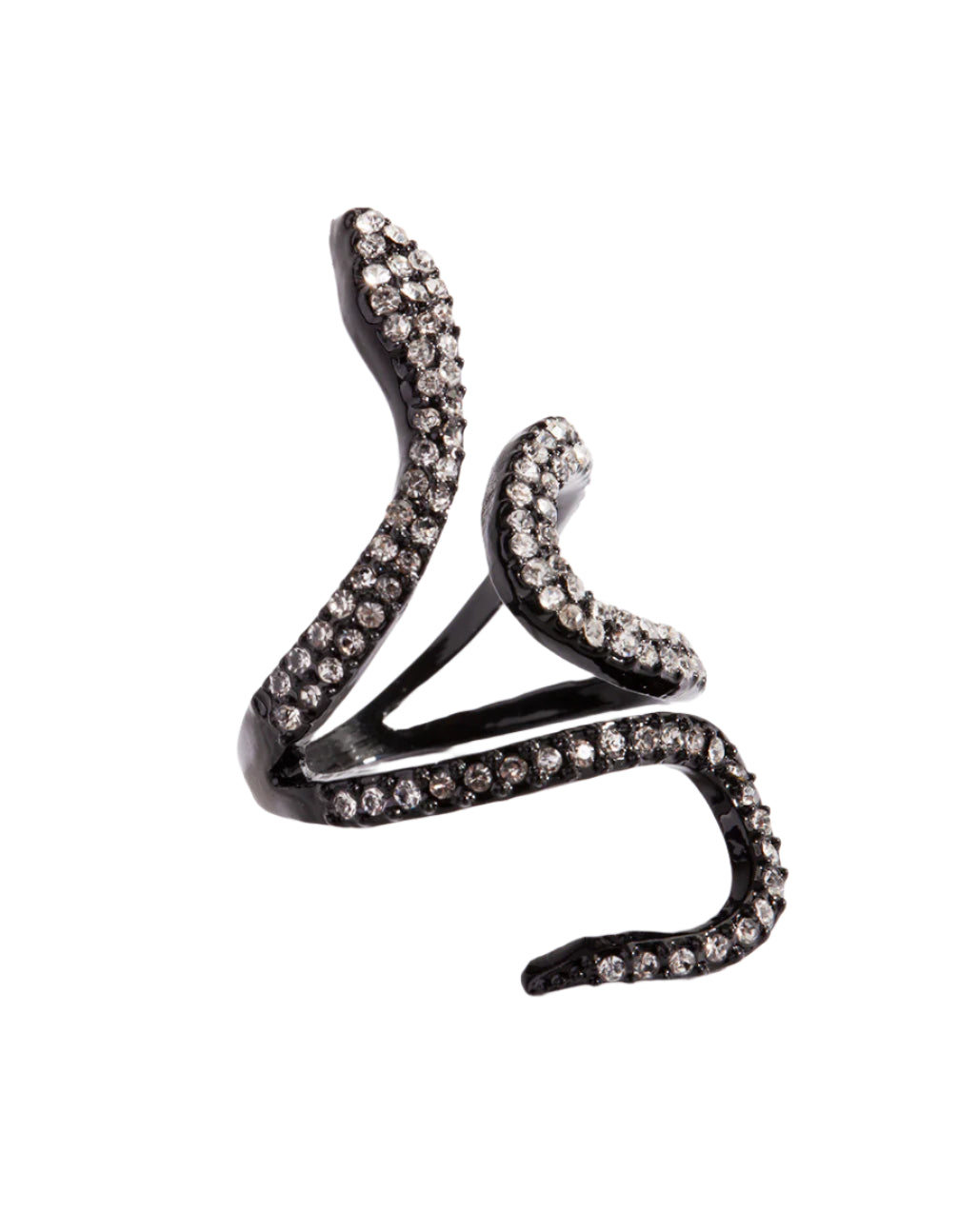 Green Diamante Swirl Snake Ring