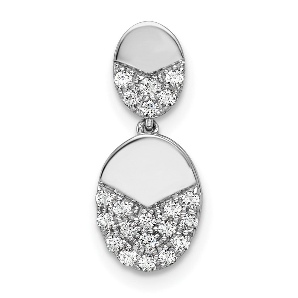 14K White Gold Lab Grown Diamond Dangle Chain Slide Pendant (0.22ct VS G-H)