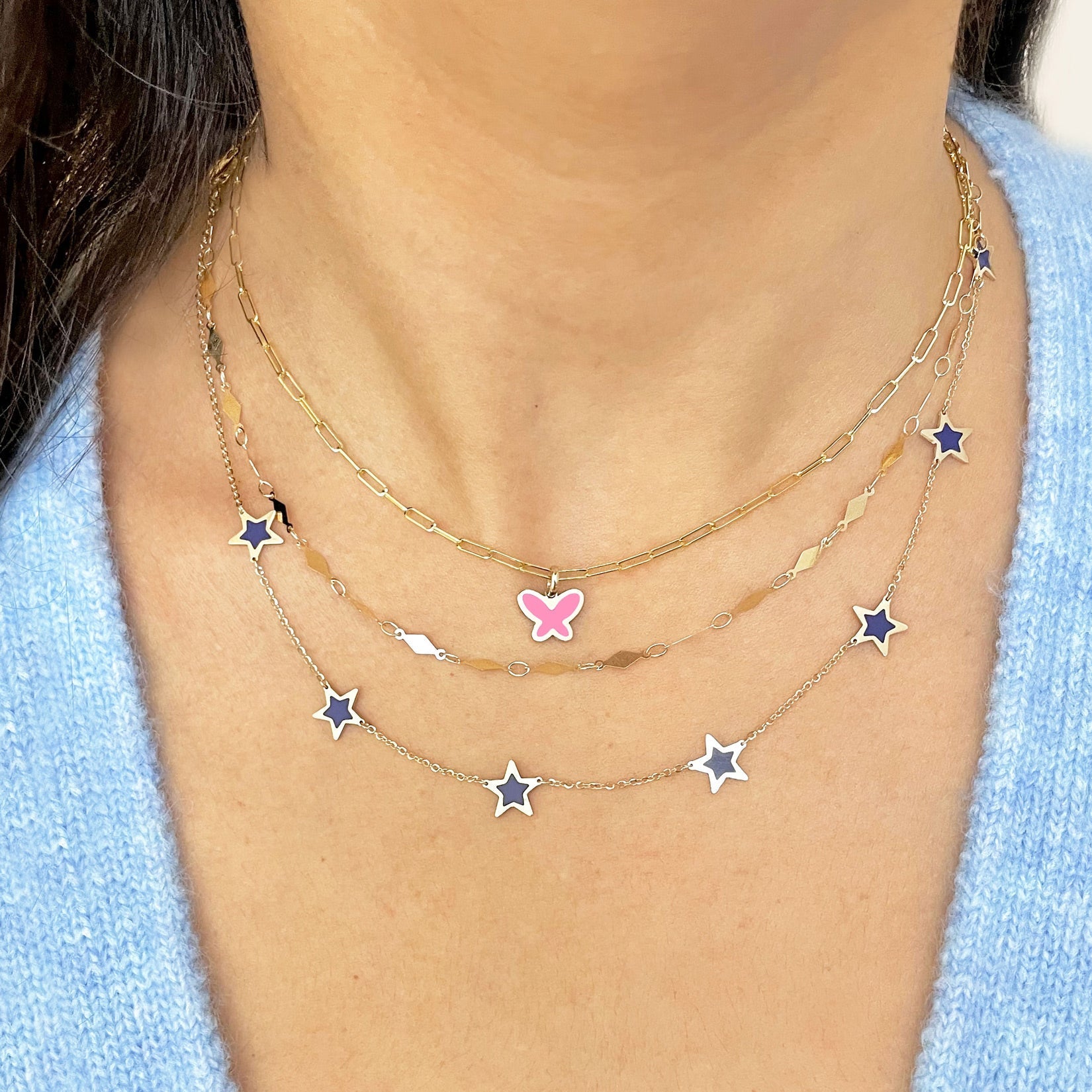 Bubblegum Pink Butterfly Charm 15mm