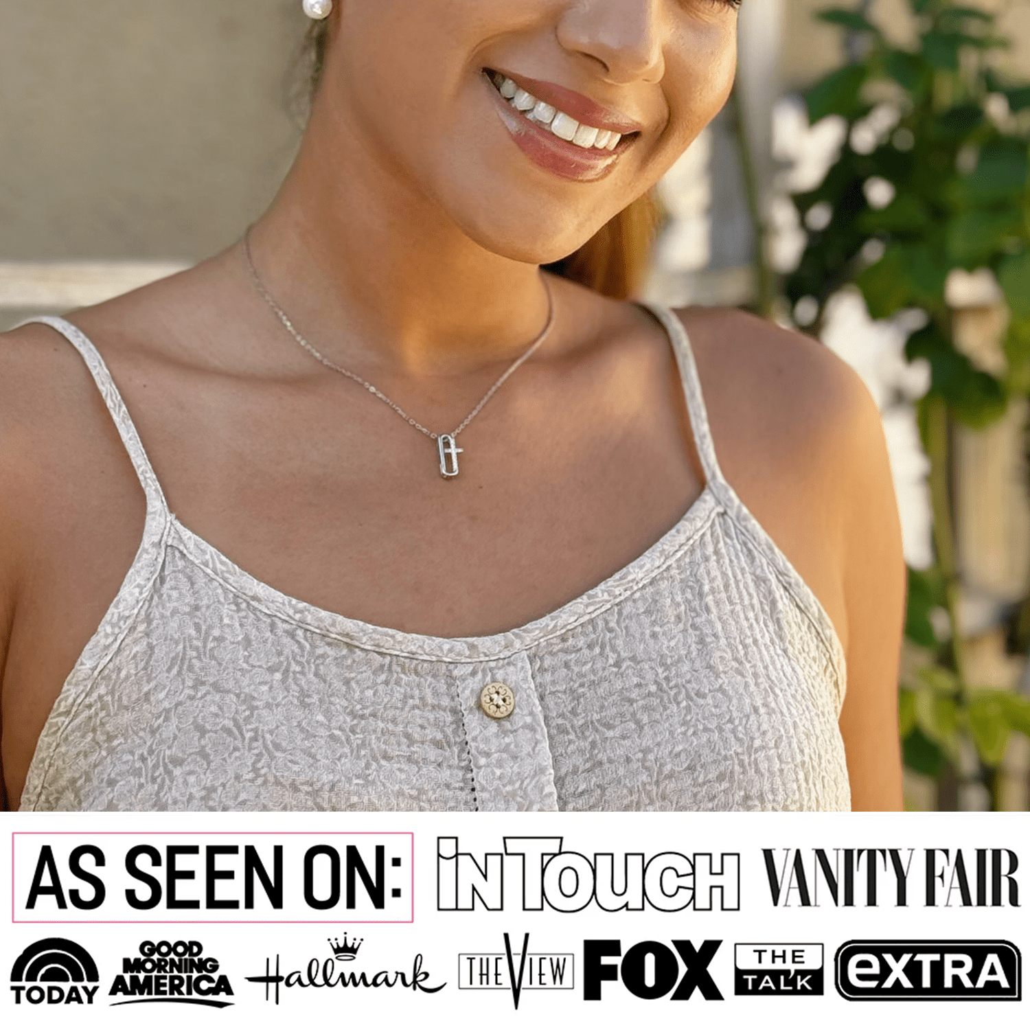 Lona 18k White Gold Plated Silver Cross Necklace with Swarovski Crystals