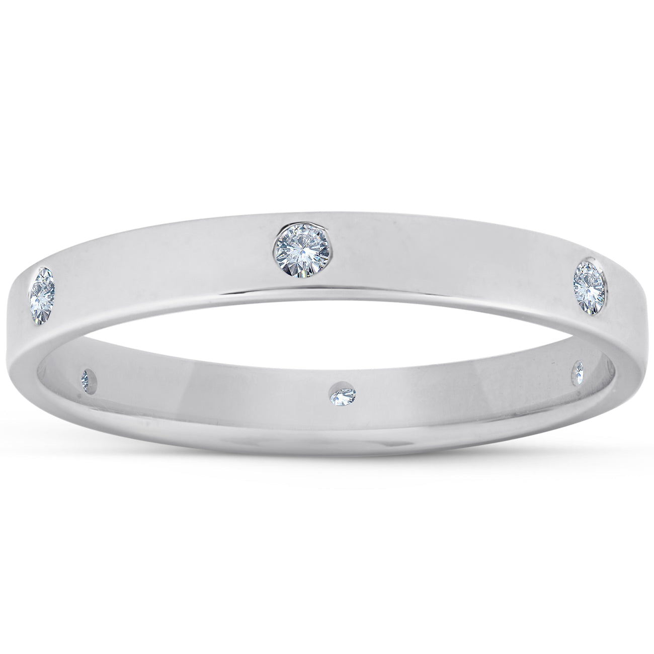 14k White Gold Diamond Eternity Anniversary Band