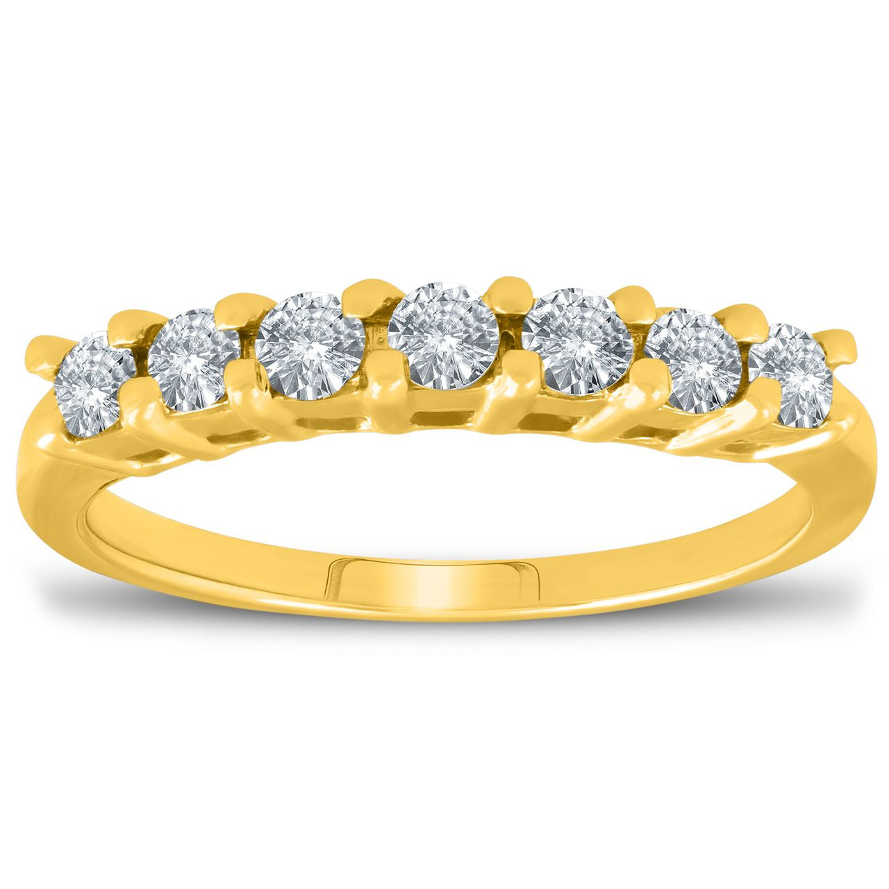 5/8 ct 14K Yellow Gold Lab Created Diamond Anniversary Wedding Ring