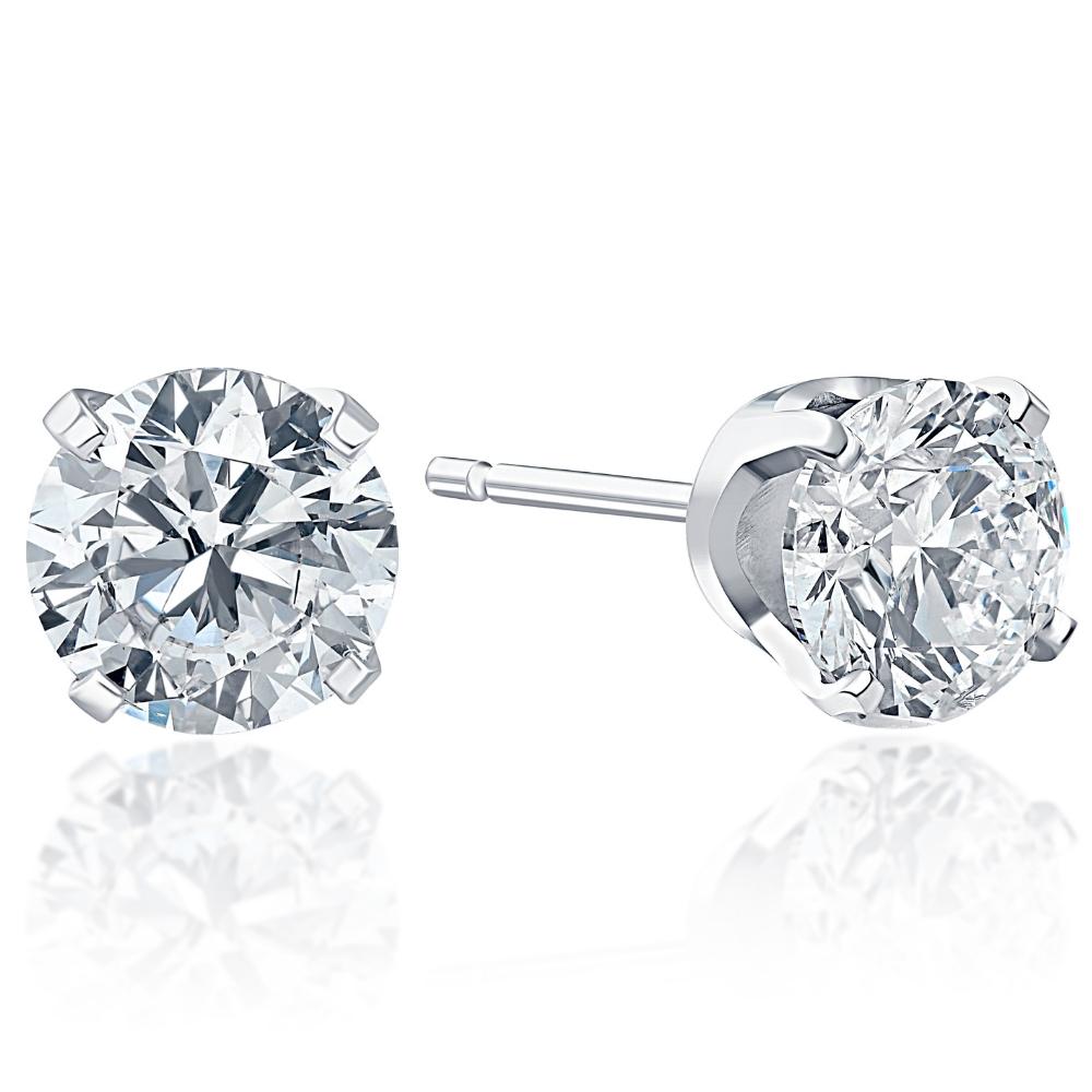 .75Ct Round Brilliant Cut Natural Quality SI1-SI2 Diamond Stud Earrings in 14K Gold Classic Setting
