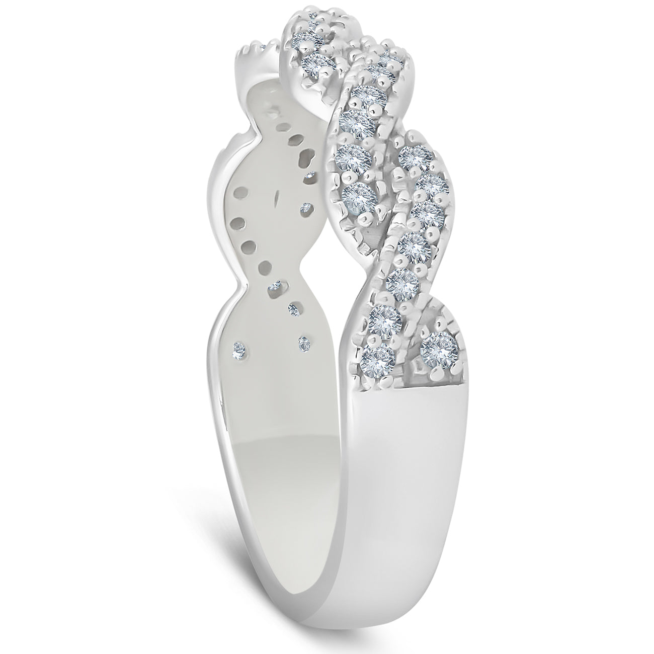 1/4ct Diamond Infinity Wedding Ring 14K White Gold