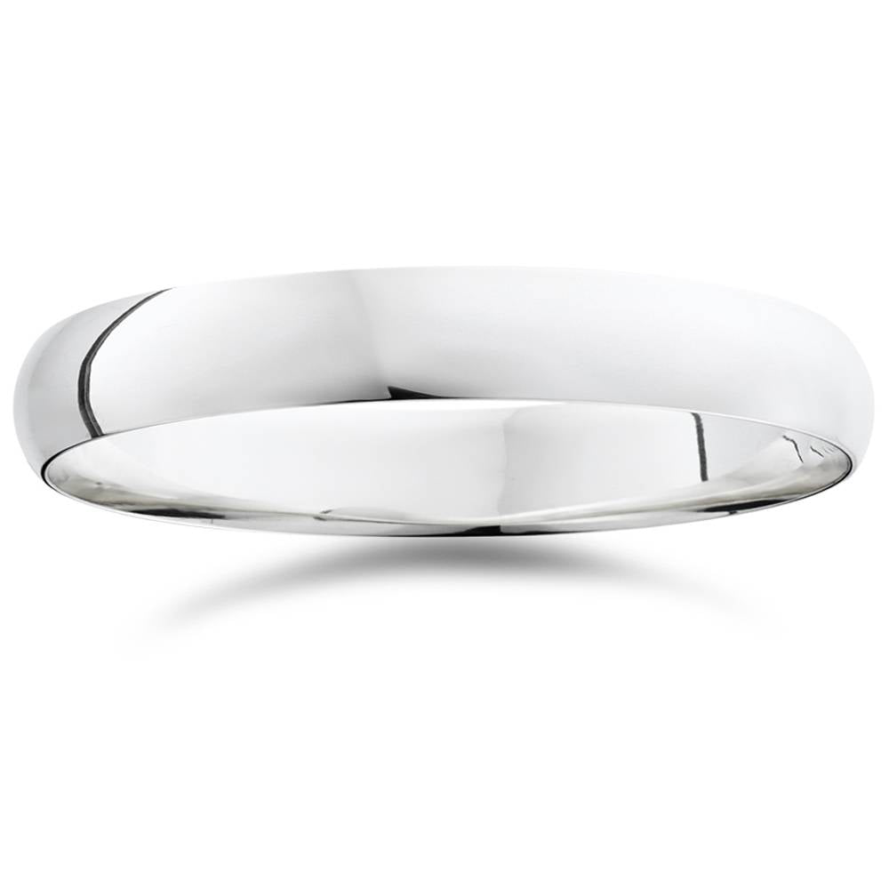 High Polished Dome Wedding Band 14K White Gold Size Selectable