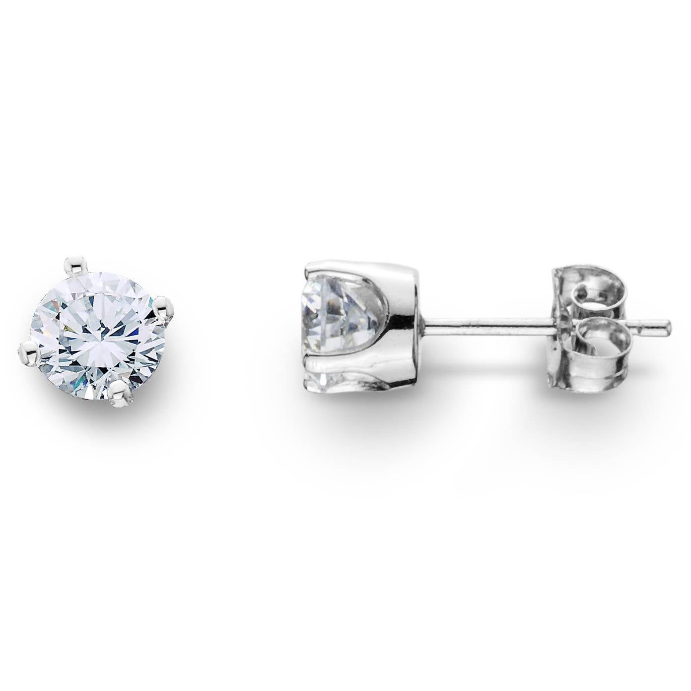3/4ct Diamond Studs Earrings 14K White Gold