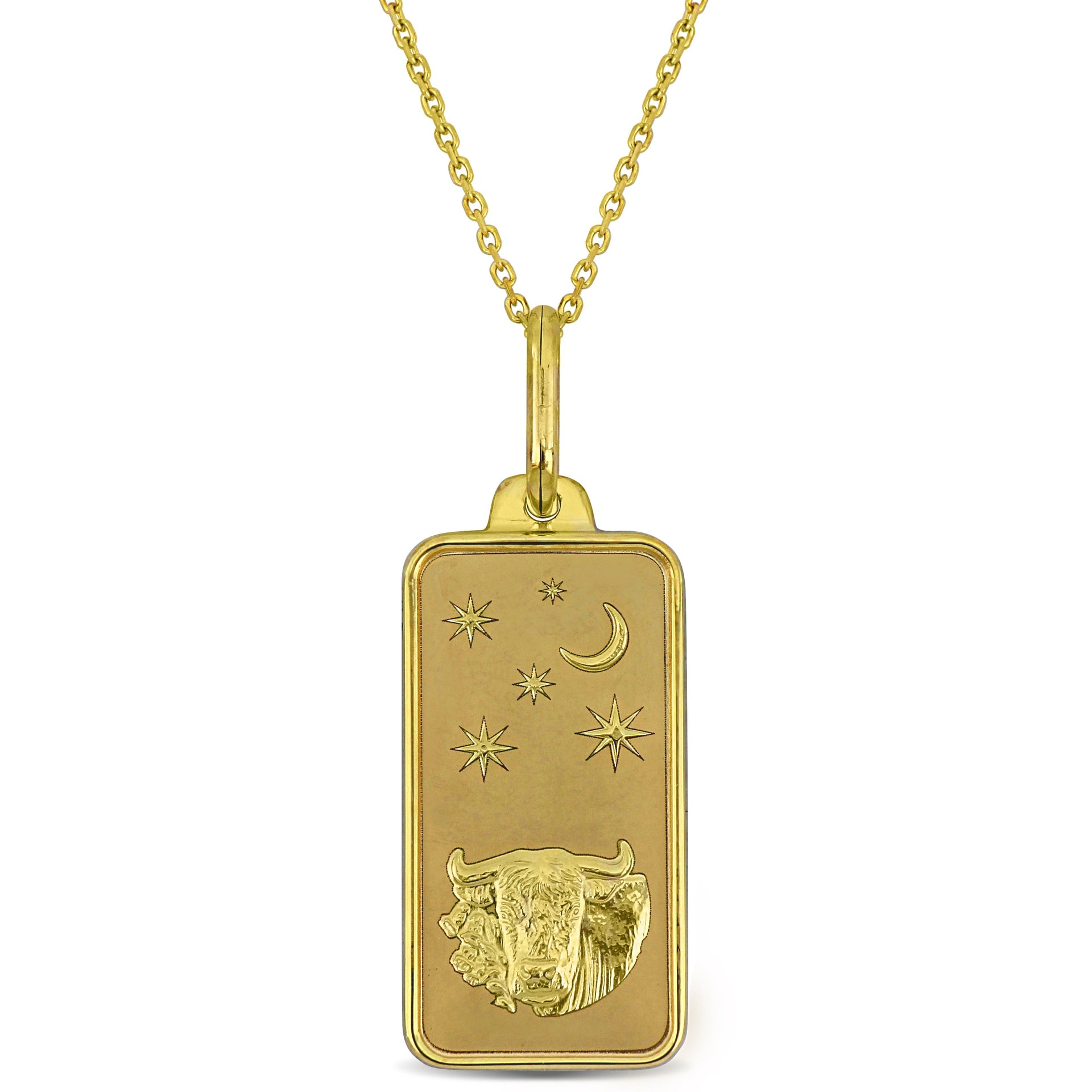 Mimi & Max Taurus Horoscope Necklace in 10k Yellow Gold