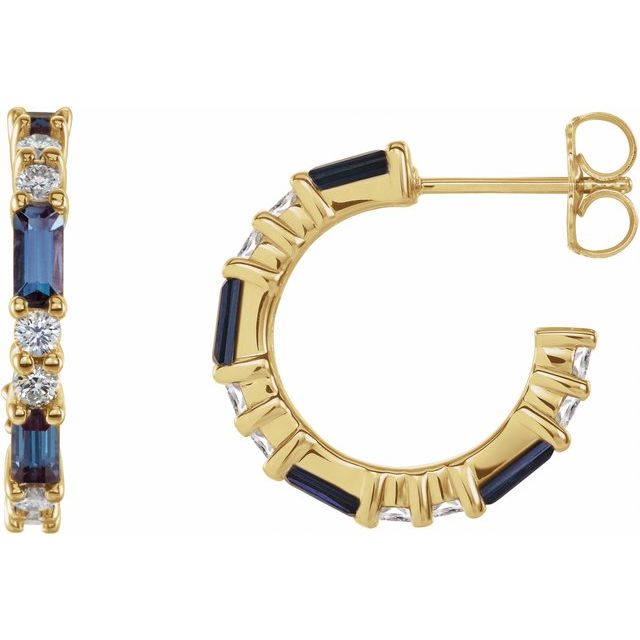 1.2Ct Lab-grown and Natural Diamond Hoop Earrings in 14K White Gold