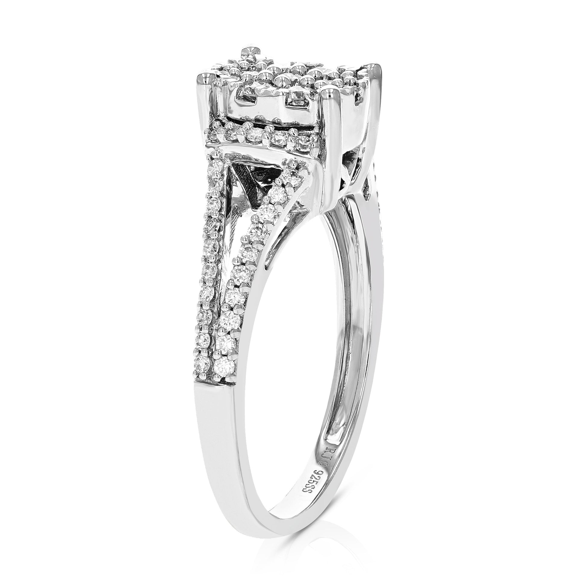 1/2 cttw Round Lab Grown Diamond .925 Sterling Silver Wedding Engagement Ring
