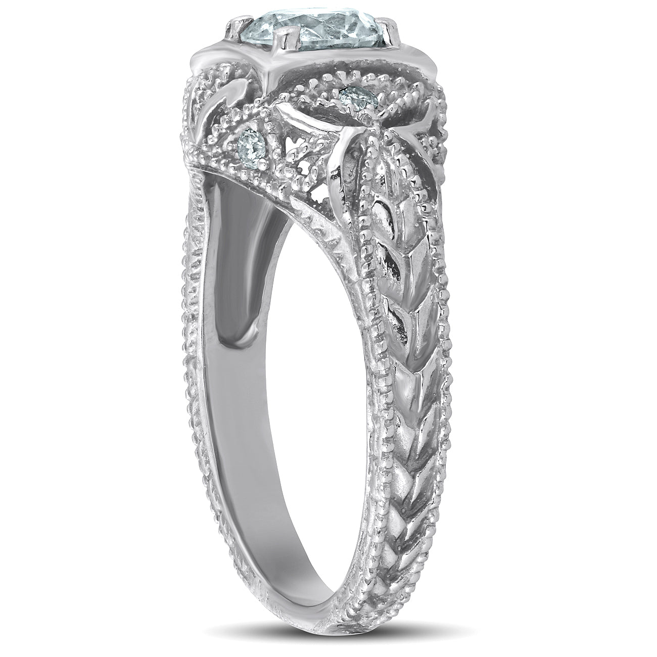 Emery 5/8 ct Vintage Diamond Antique Engagement 14K White Gold