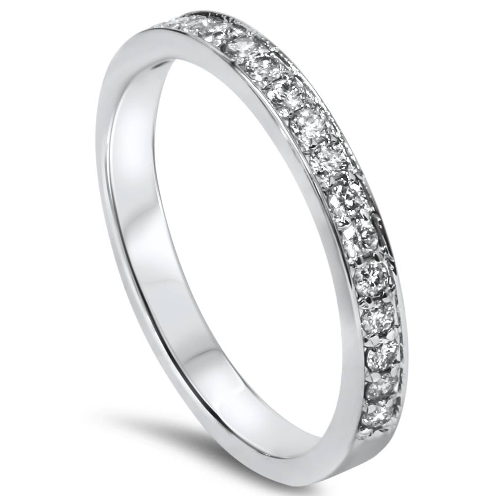 1/3ct Stackable Diamond Wedding Ring 14K White Gold