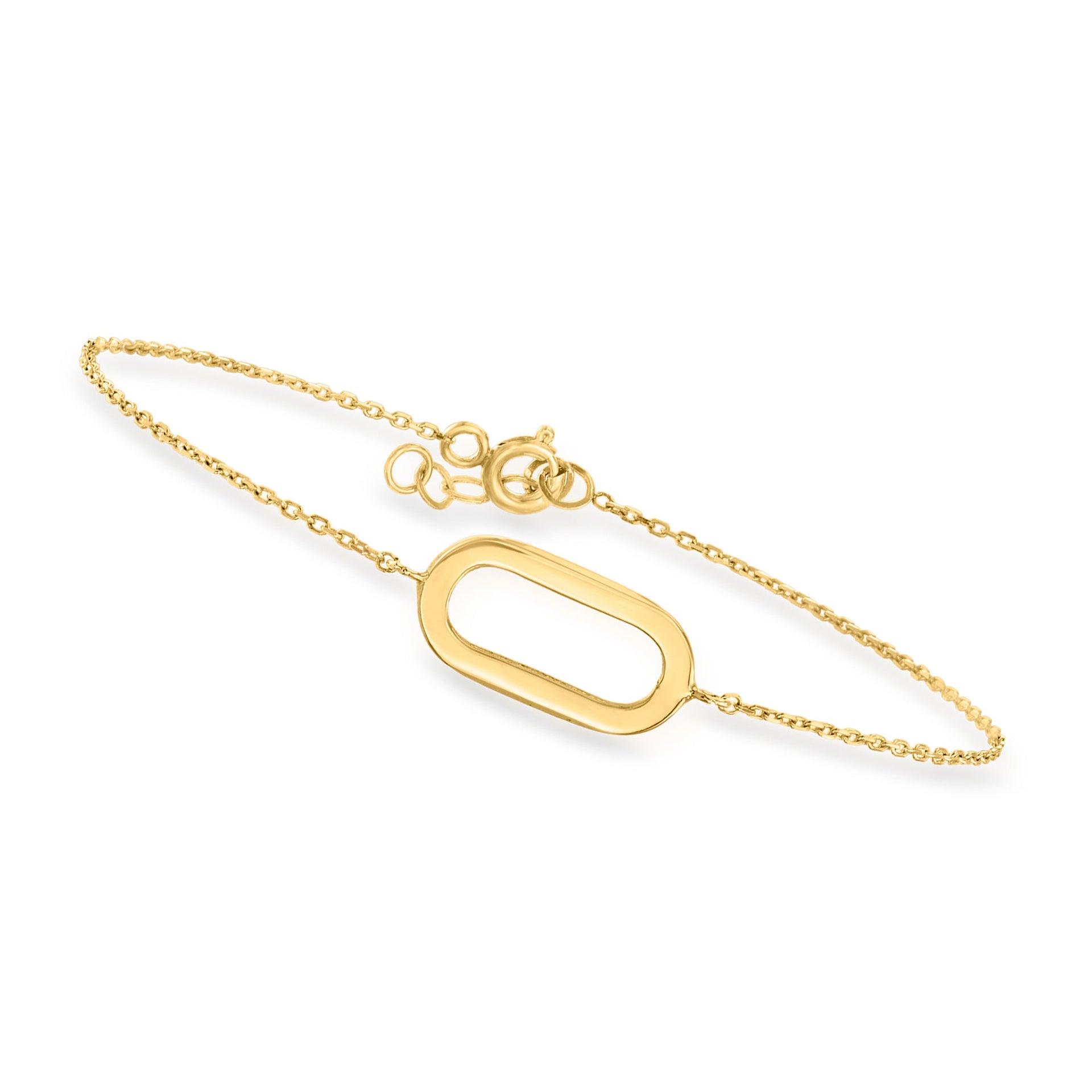 Canaria 10kt Yellow Gold Single Paper Clip Link Bracelet