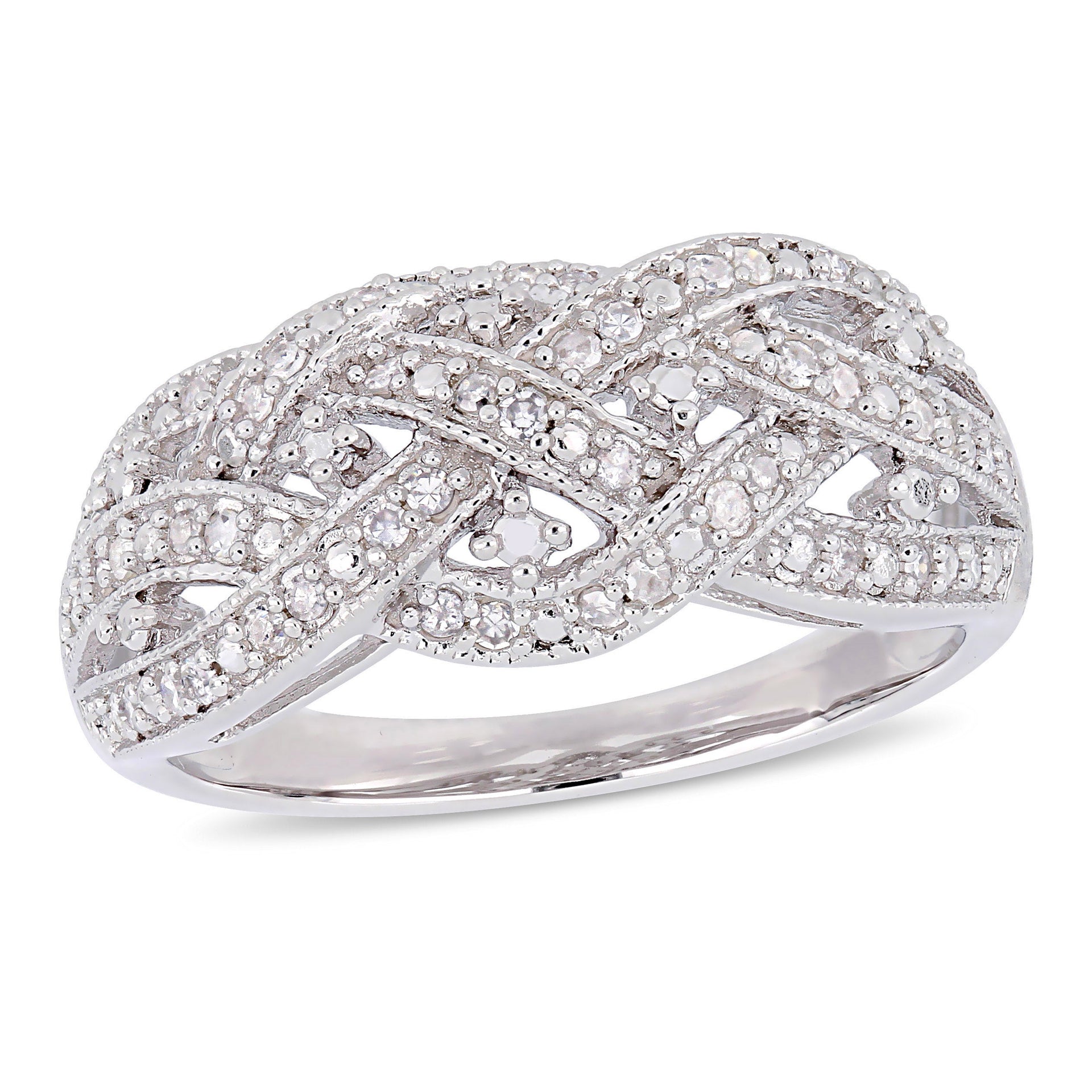 1/4 ct TW Diamond Entwined Ring in Sterling Silver