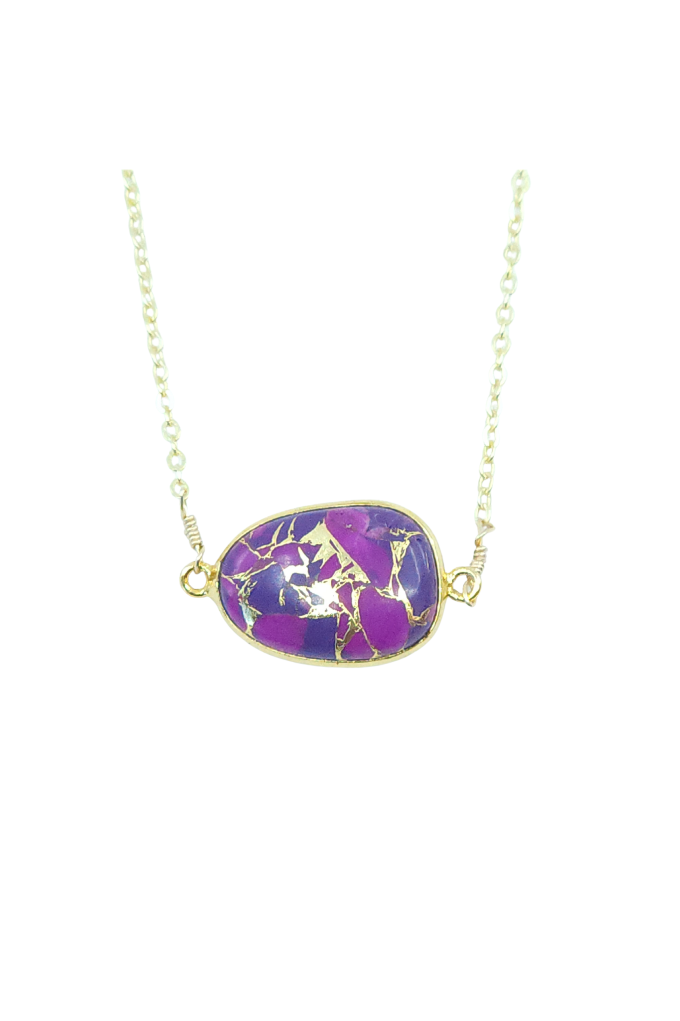 Mrs. Parker Necklace in Purple Mojave Copper Turquoise