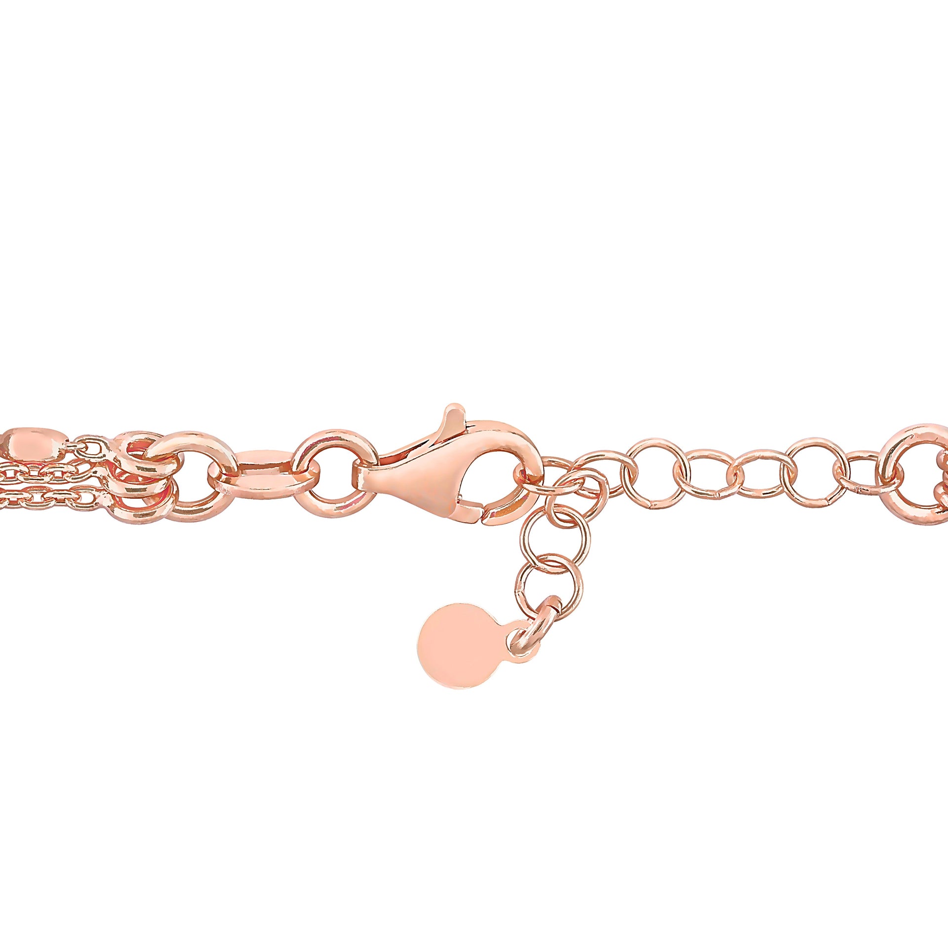 Multi-Strand Chain Bracelet in 18k Rose Gold Plated Sterling Silver, 7.5 in