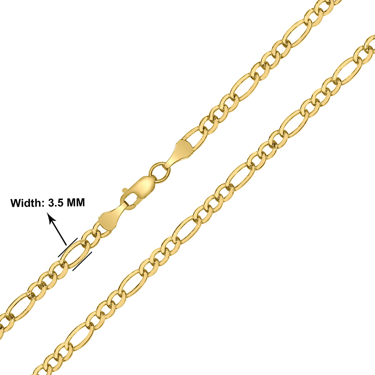 14K Filled 3.5Mm Figaro Chain With Lobster Clasp - 18 Inch