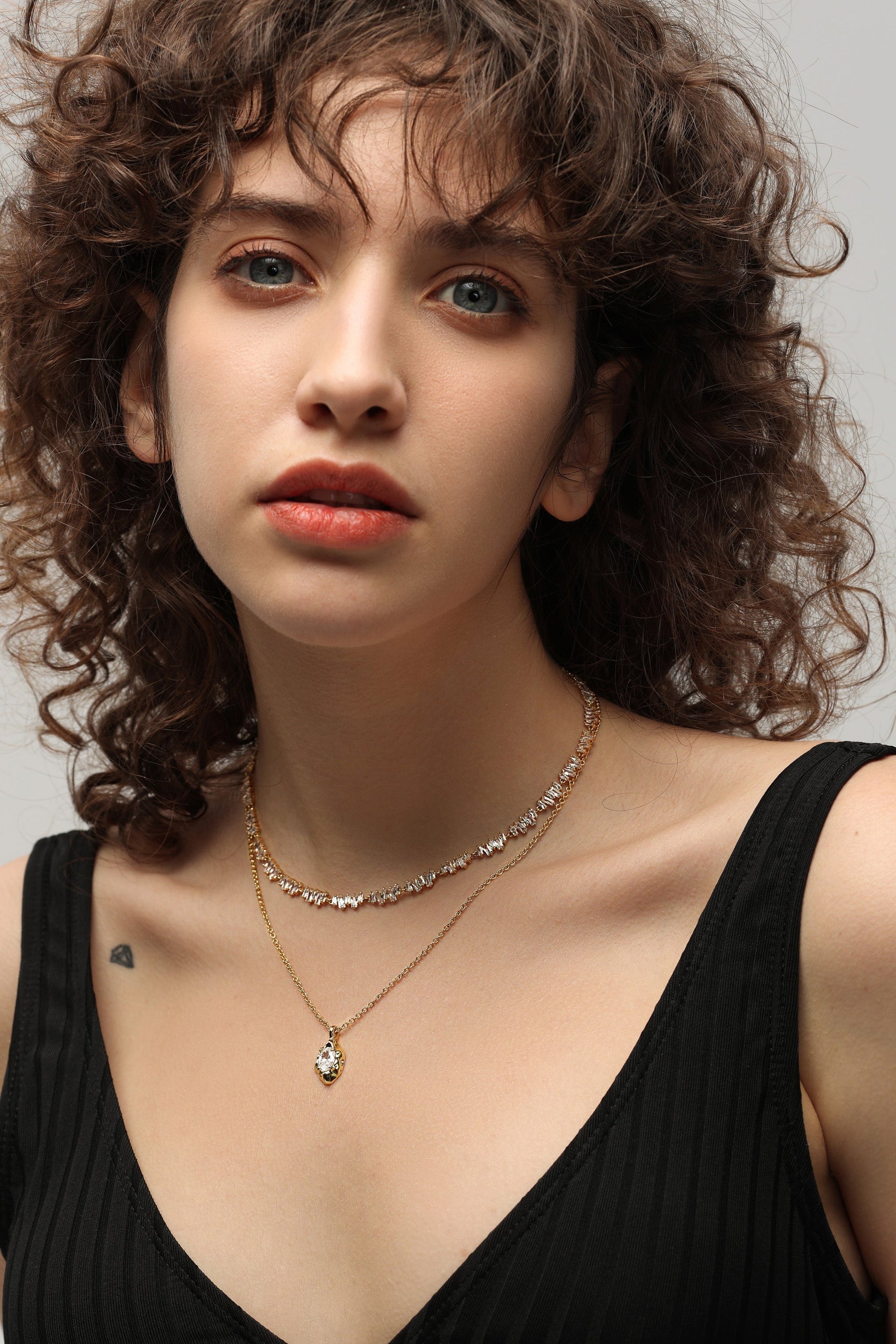 T Shape Zirconia Necklace