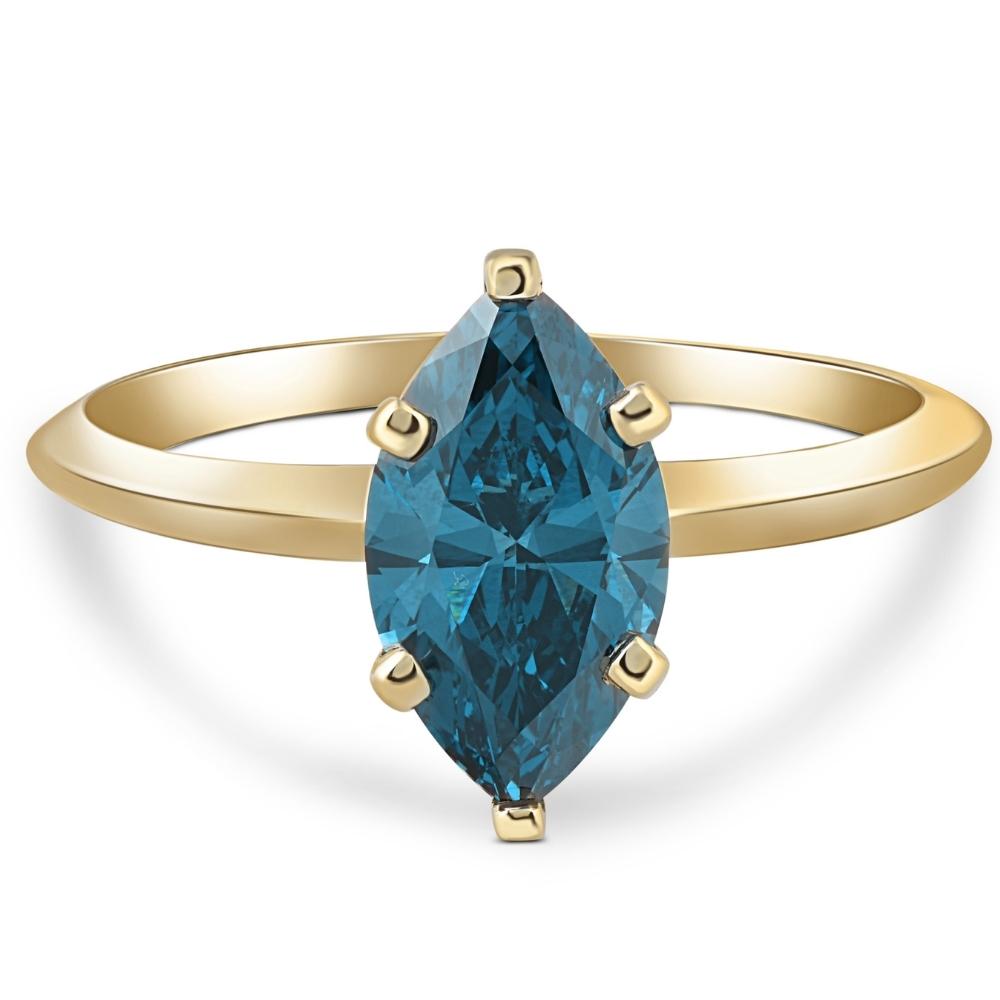 1 1/2 ct Marquise Solitaire Diamond Engagement Ring White, Yellow Gold Lab Grown