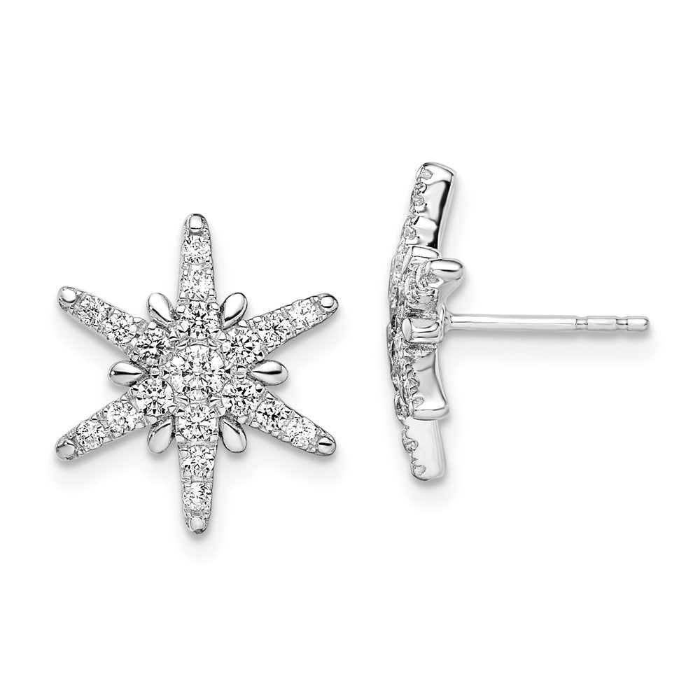 14K White Gold 0.60 CT Lab Grown Diamond Star Stud Earrings VS Clarity G-H Color