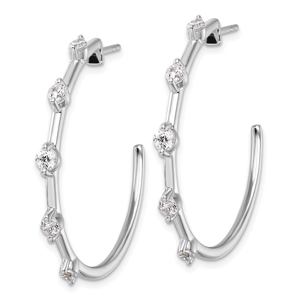 14K White Gold 0.80 CT Lab Grown Diamond Hoop Earrings VS Clarity G-H Color