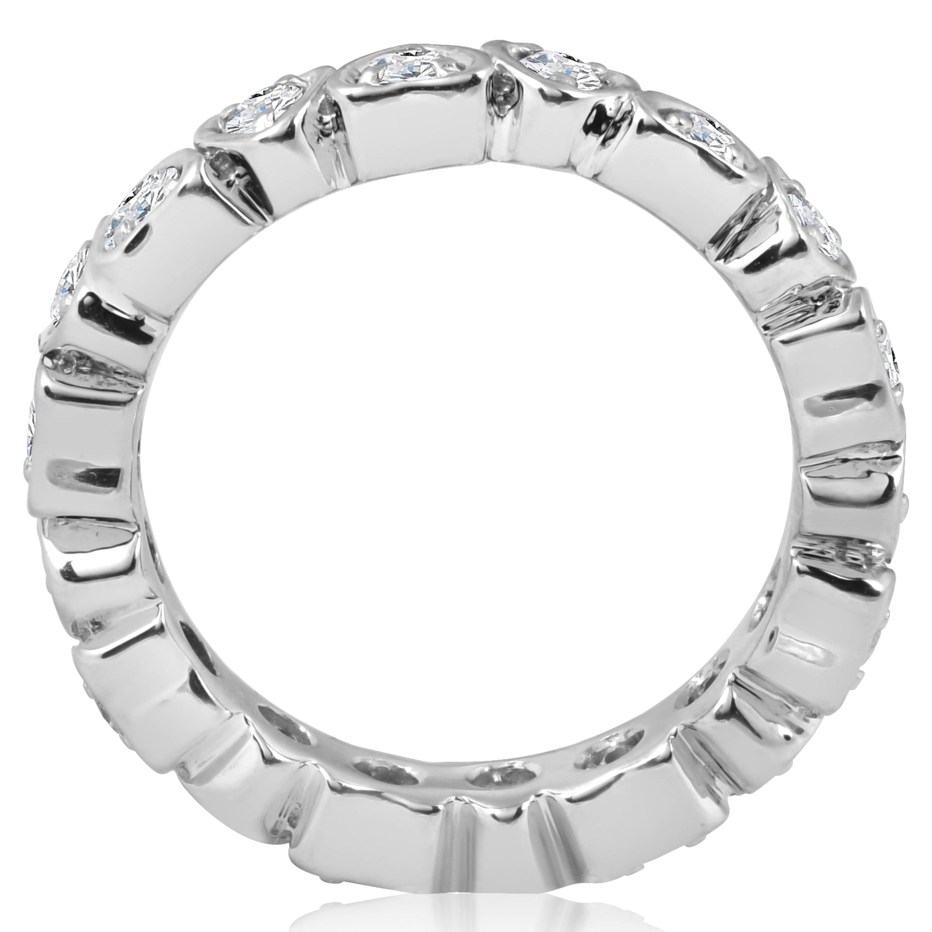 1/2 CT Heart Shaped Diamond Eternity Ring 14K White Gold