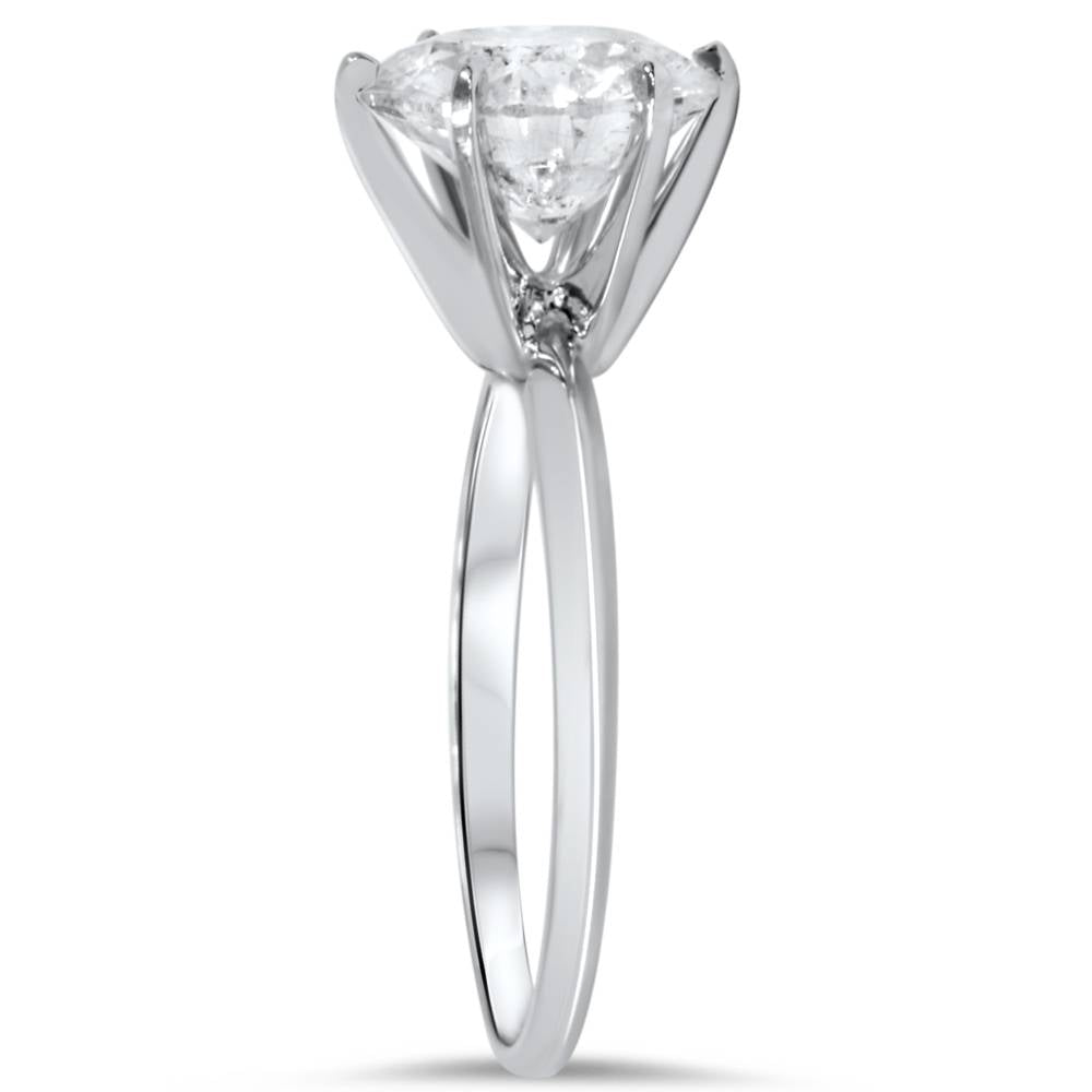 2 1/4 Ct TDW Solitaire Round Diamond 6-Prong Engagement Ring 14k White Gold