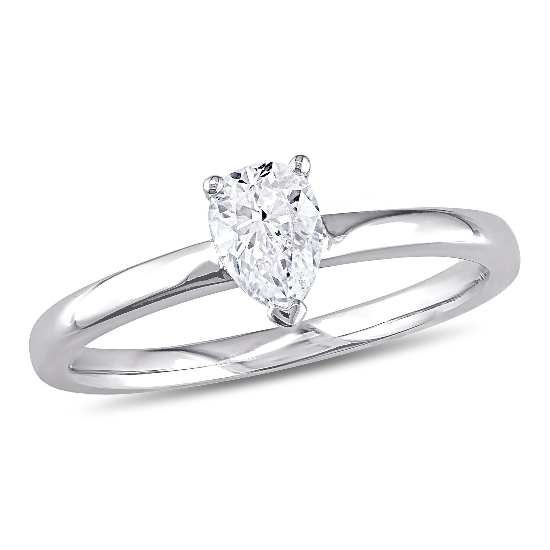 Mimi & Max 1/2ct TW Pear-cut Diamond Solitaire Engagement Ring 14k White Gold