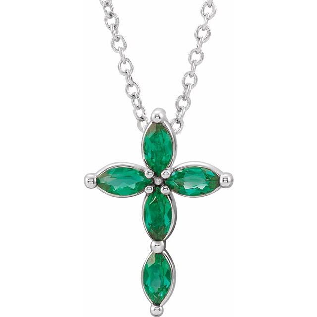 Emerald-Cut Lab-grown Diamond Necklace in 14K White Gold