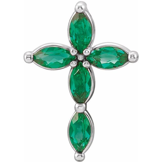Emerald-Cut Lab-grown Diamond Pendant in 14K White Gold