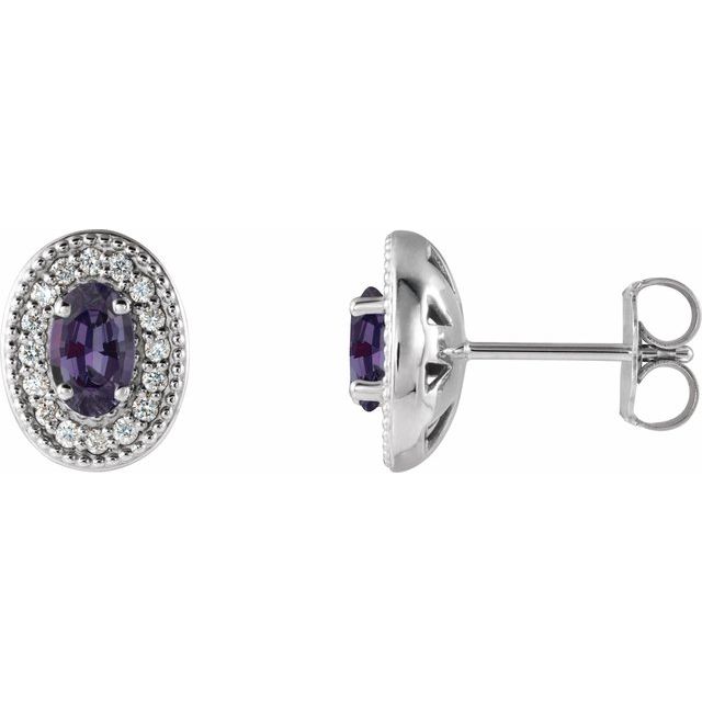 1.8Ct Lab-grown and Natural Diamond Halo Earrings in 14K White Gold