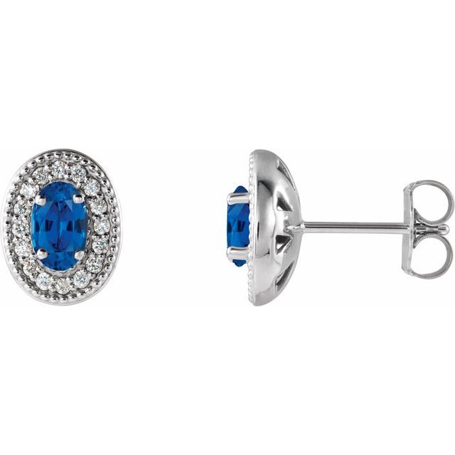 1.8Ct Lab-grown and Natural Diamond Halo Earrings in 14K White Gold
