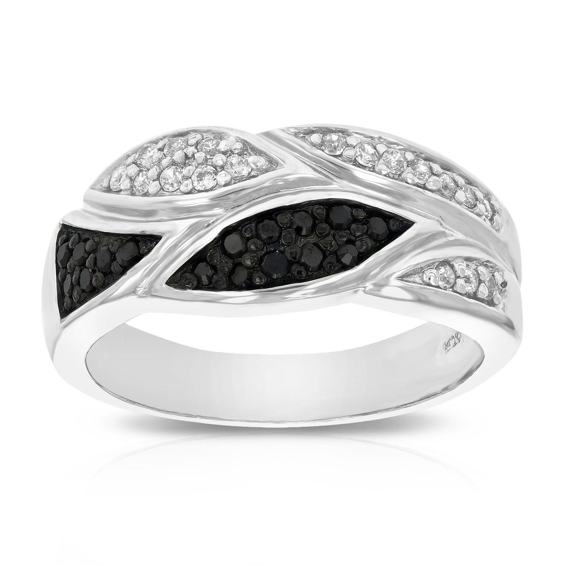 Sterling Silver Black Diamond Ring (1/3 cttw)