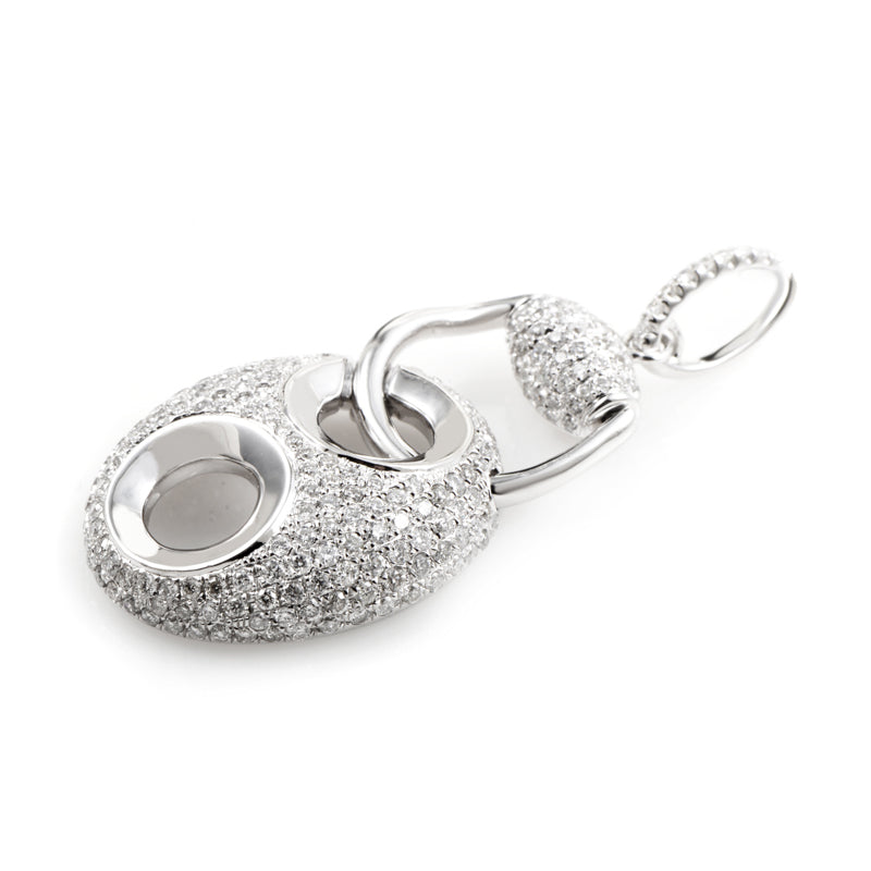 18K White Gold Diamond Pave Enhancer Pendant