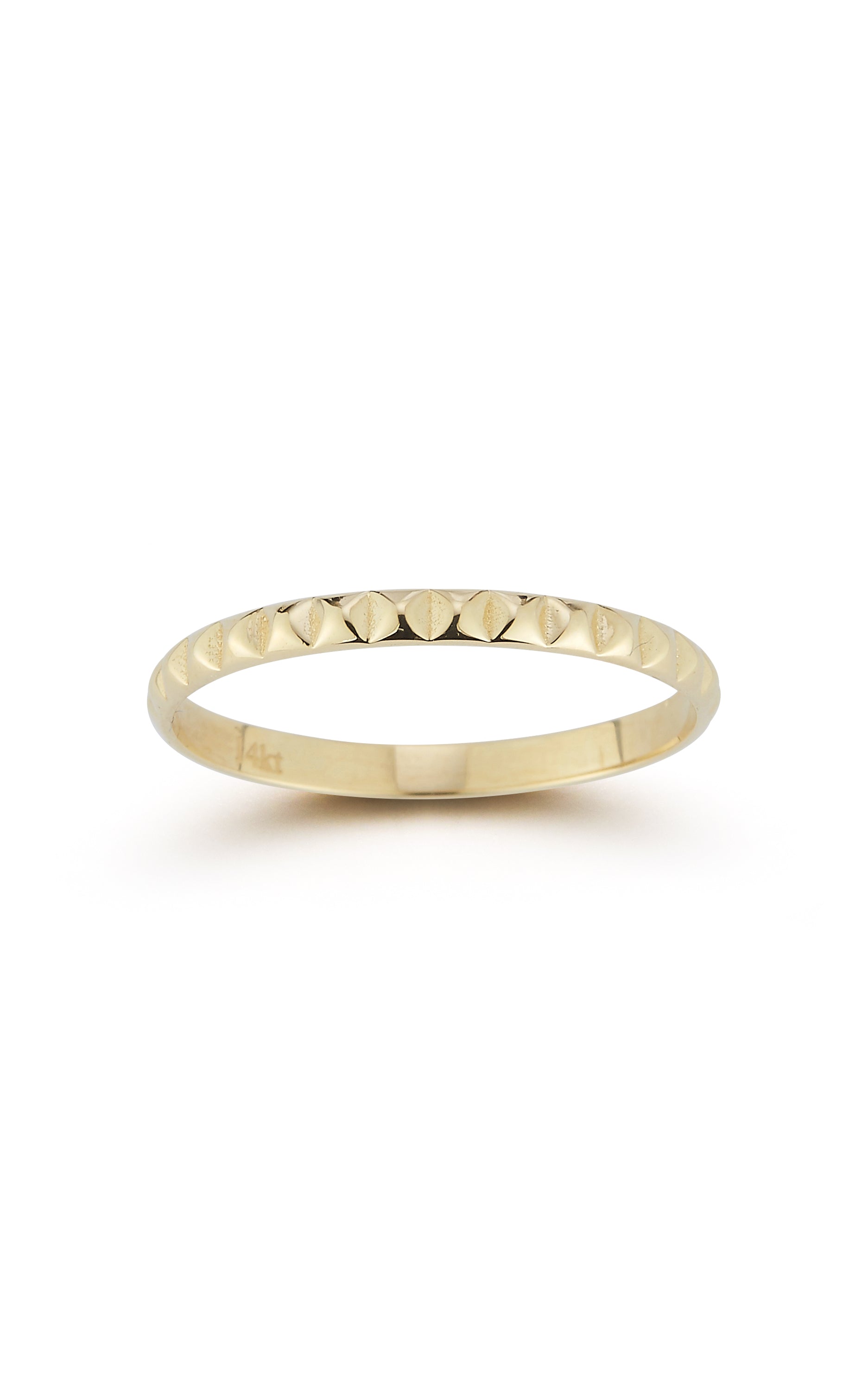 14K Gold Pyramid Band Ring