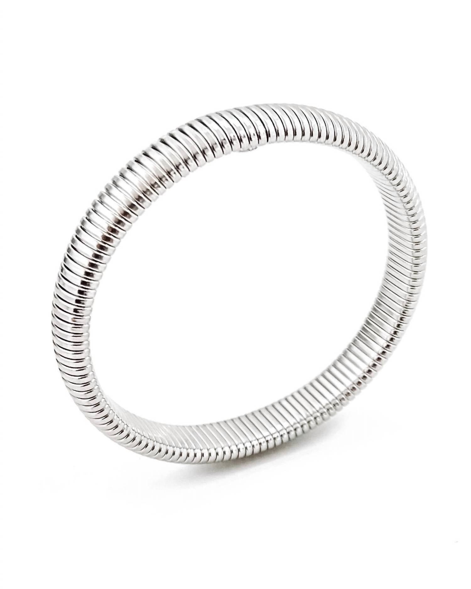 Women's Baia Thin Coil Bangle in Silver