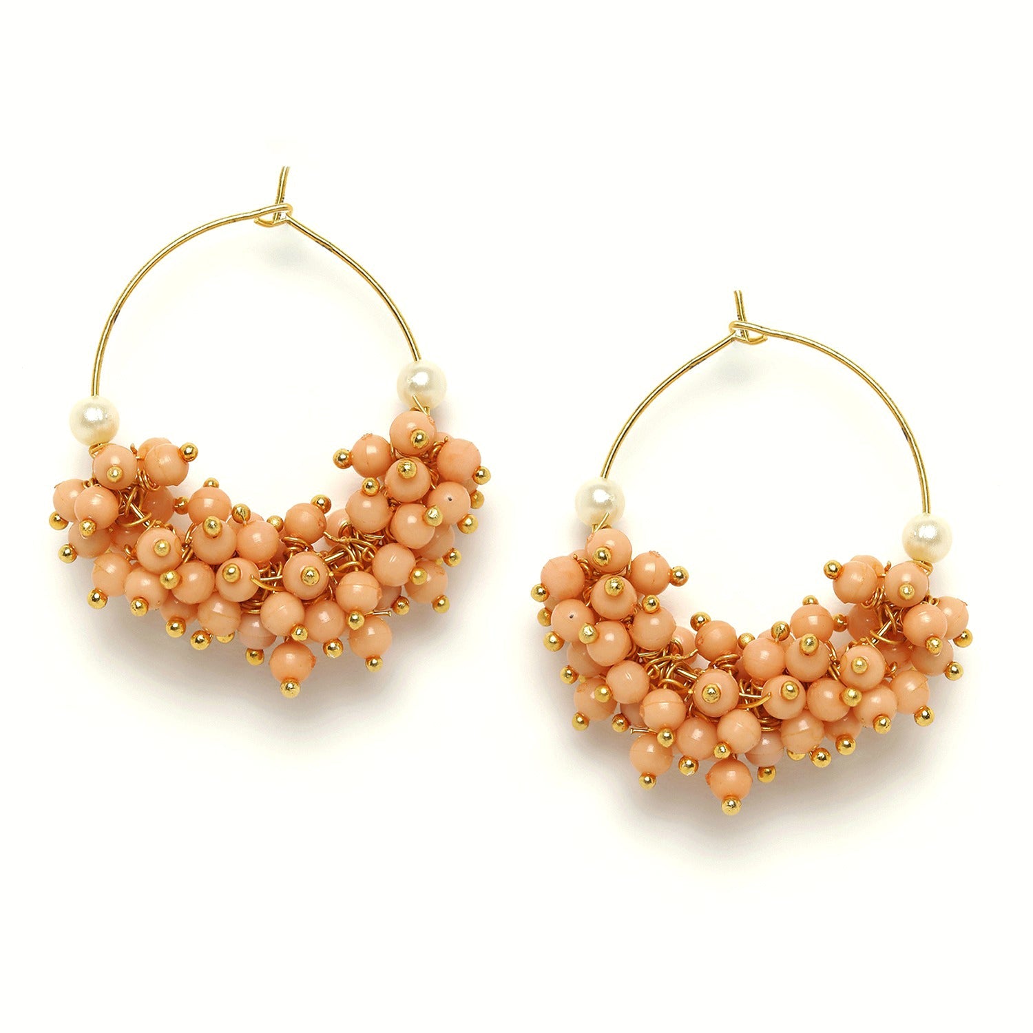 Gold-plated Pearls Half Hoop Earrings
