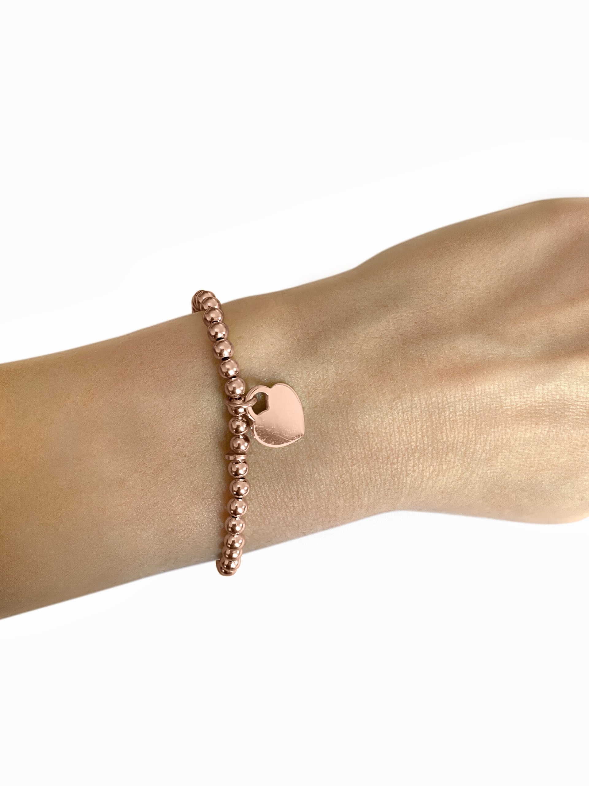 Adornia Ball Bead Bracelet rose gold