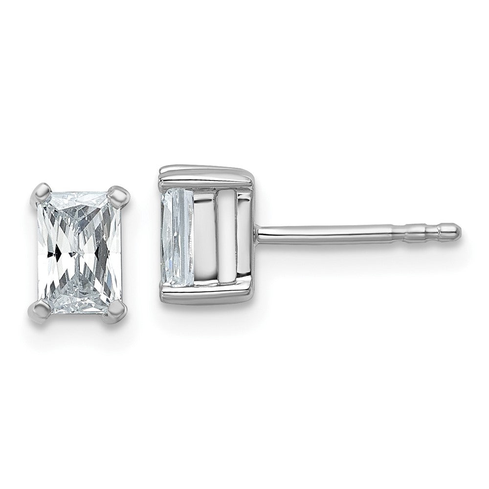 14k Gold 1 CT Radiant Lab Grown Diamond Stud Earrings VS Clarity D-E Color