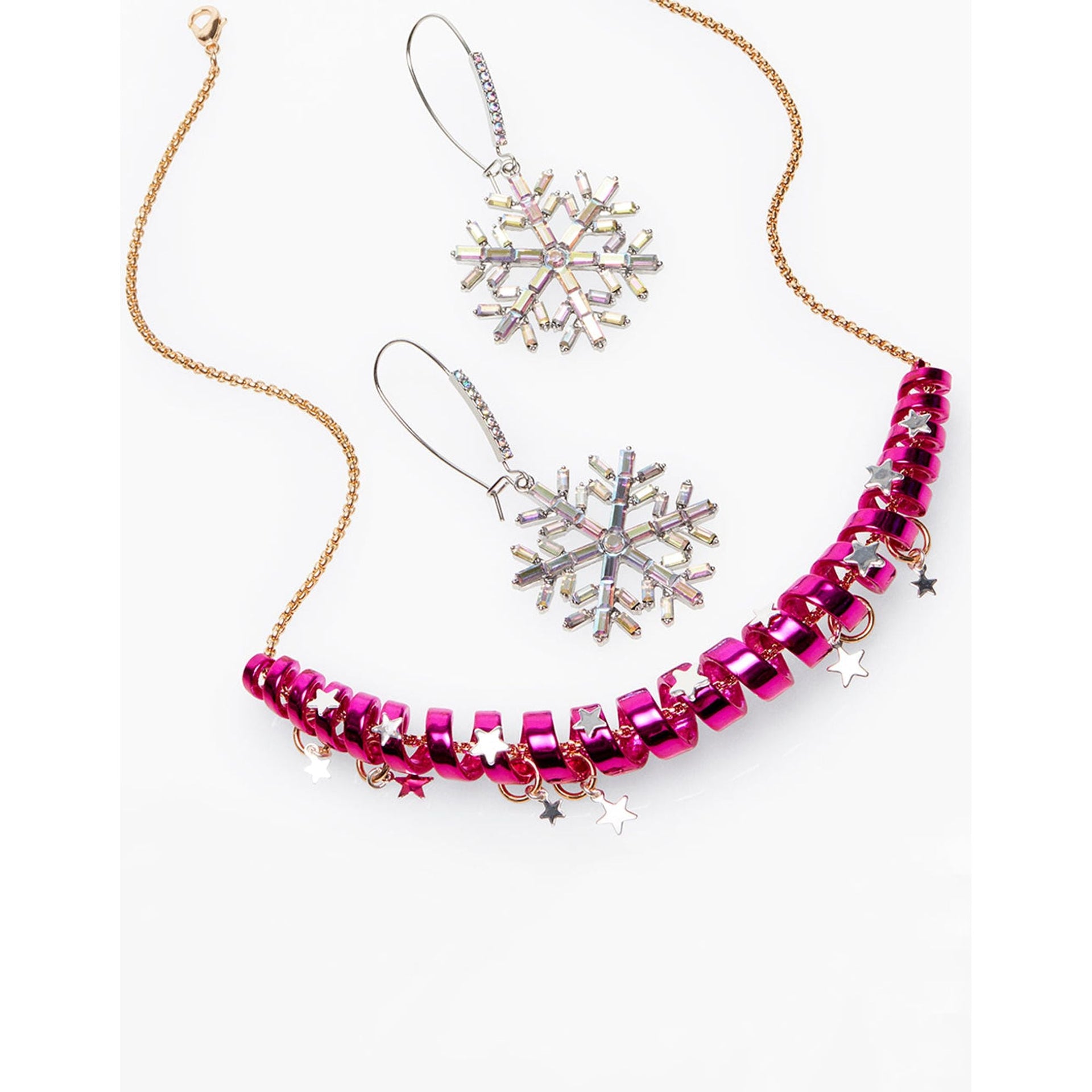 Betseys Holiday Coil Necklace Pink