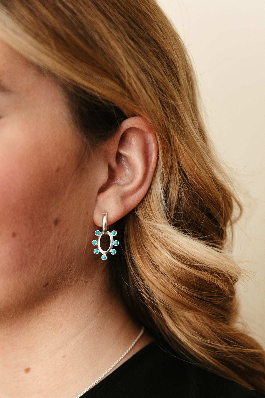 Dolly Hoop Earrings - Turquoise