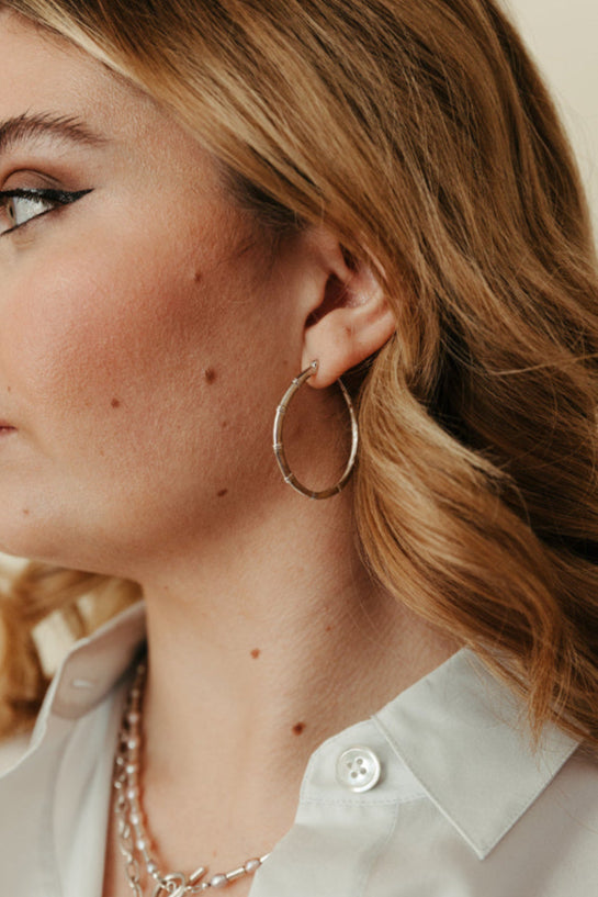 Muse Hoop Earrings - Silver