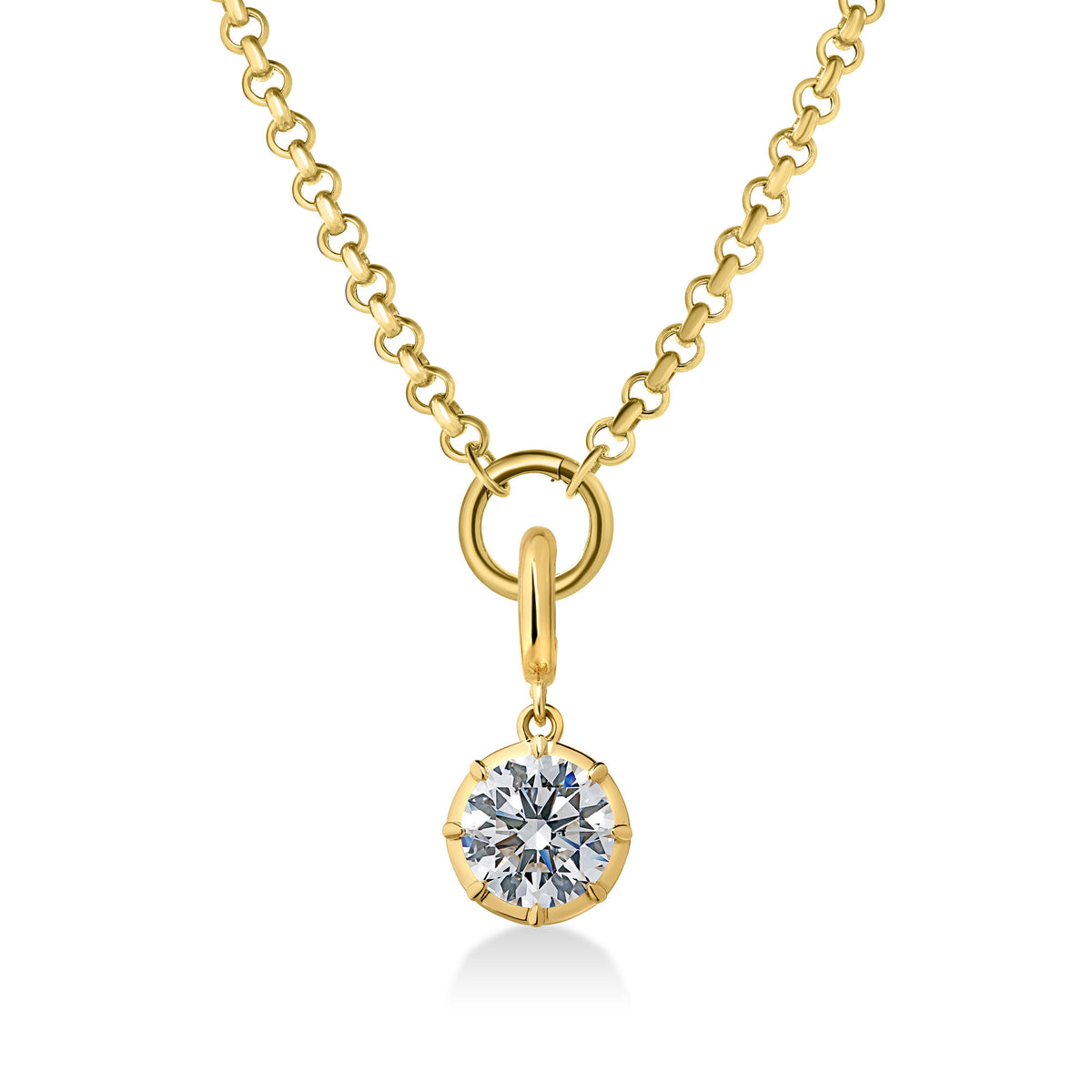 Georgian Round Lab Diamond Rolo Necklace